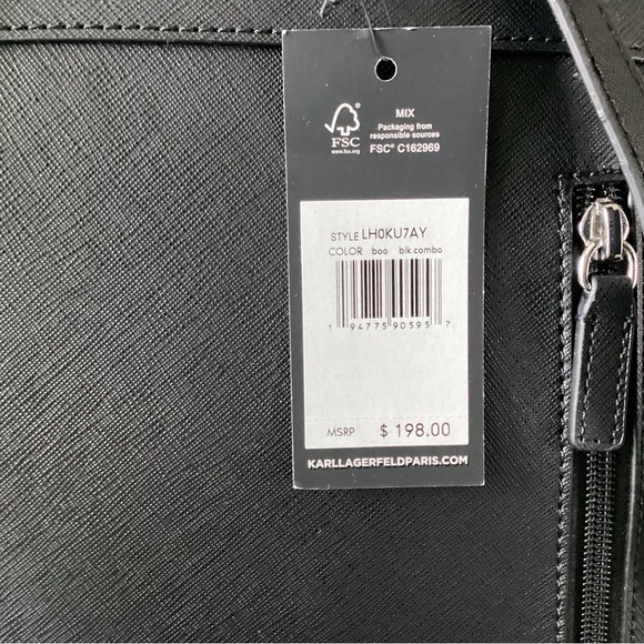 Karl Lagerfeld NWT Adele Patch backpack with a removable Karl keychain